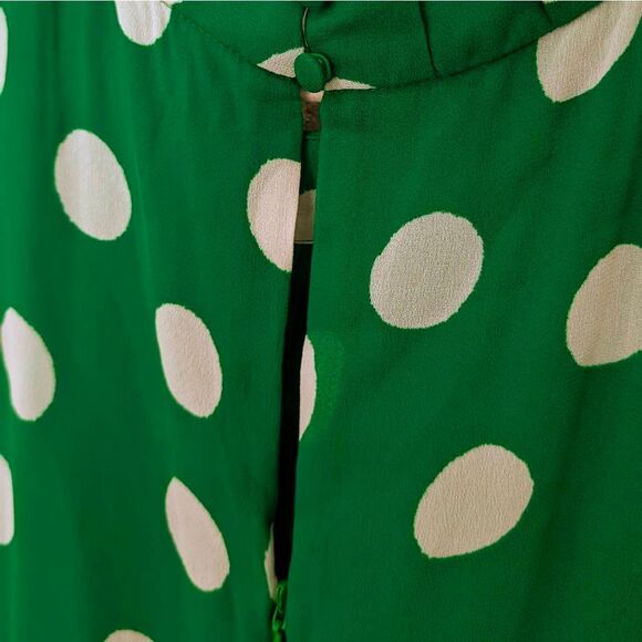 Boden Green Polka Dot Midi Dress Size 8 Petite - Picture 5 of 8